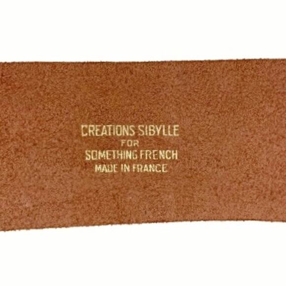 Vintage French Red Tooled Leather Belt w/ Sculptural Silver Buckle & Keeper 80s - Picture 12 of 14